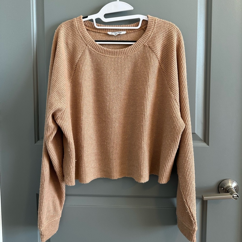 Women’s Tan Sweater - Double Zero Brand, Size L